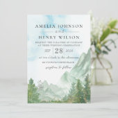 Waterverf Rocky Mountain huwelijksuitnodiging Kaart (Staand voorkant)