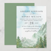 Waterverf Rocky Mountain huwelijksuitnodiging Kaart (Voorkant / Achterkant)