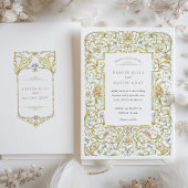  Waterverf Rococo Lijst bruiloft Kaart