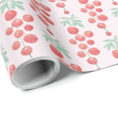 Waterverf rode aalbessen met handbeschilderd cadeaupapier (Rol Hoek)