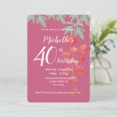 Waterverf rode aalbessen met handbeschilderd kaart (Staand voorkant)