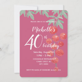 Waterverf rode aalbessen met handbeschilderd kaart