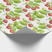 Waterverf rode aardbei cadeaupapier (Hoek)