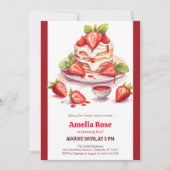 Waterverf Rode Aardbei Shortcake Kids Verjaardag Kaart (Voorkant)