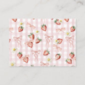 Waterverf Rode aardbeien daisy verjaardag baby sho Informatiekaartje (Achterkant)