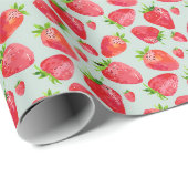 Waterverf Rode Abstracte Aardbei Cadeaupapier (Rol Hoek)