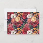 Waterverf Rode Amaryllis Botanische Winterbruiloft RSVP Kaartje (Achterkant)