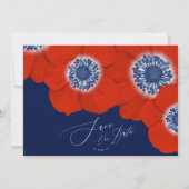 💮 Waterverf Rode Anemoon bruiloft Save Our Date Save The Date (Achterkant)