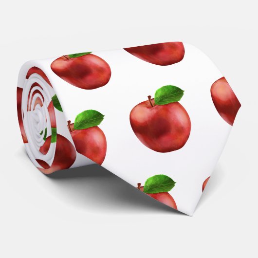 Waterverf rode appel stropdas (Opgerold)