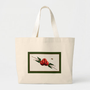 Waterverf rode appels grote tote bag