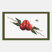 Waterverf rode appels rechthoekige sticker (Voorkant)