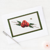 Waterverf rode appels rechthoekige sticker (Envelop)