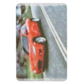 Waterverf rode auto magneet (Verticaal)