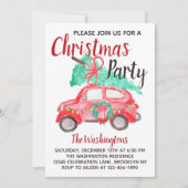  Waterverf rode auto truck kerstfeest Kaart (Voorkant)