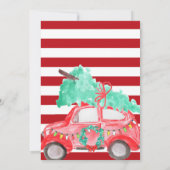  Waterverf rode auto truck kerstfeest Kaart (Achterkant)