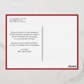 Waterverf Rode Bal Ornament Foto Kerst Folie Feestdagen Briefkaart (Achterkant)