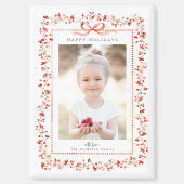 Waterverf Rode Berry Lijst Foto Kerstvakantie Magneet (Voorkant)