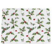 Waterverf Rode bessen, Mistletoe en Holly Leaves Groot Cadeauzakje (Voorkant)