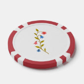 Waterverf rode blauwe bloemenwijnstok poker chips (Enkel)