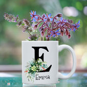 Waterverf rode bloem eucalyptus koffie mok