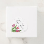 Waterverf rode bloemen Baby shower Bedankjes Labels (In situ)