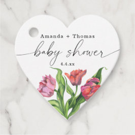 Waterverf rode bloemen Baby shower Bedankjes Labels