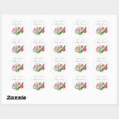 Waterverf rode bloemen Baby shower Ronde Sticker (Vel)