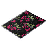 Waterverf rode bloemen groene bladeren florale ske notitieboek (Linkerzijde)