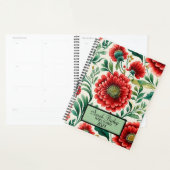 Waterverf Rode Bloemen Jaarlijkse Planner Hardcove (Display)