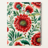 Waterverf Rode Bloemen Jaarlijkse Planner Hardcove (Achterkant)