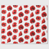 Waterverf rode bloemen. Papaver bloemmotief Cadeaupapier (Vlak)