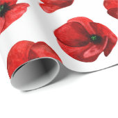 Waterverf rode bloemen. Papaver bloemmotief Cadeaupapier (Rol Hoek)