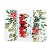 Waterverf Rode Bloemen Wintergroen Foto Magneet (Horizontaal)