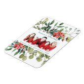 Waterverf Rode Bloemen Wintergroen Foto Magneet (Linkerzijde)