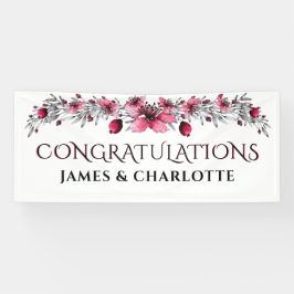 Waterverf Rode bloesems, huwelijk Spandoek