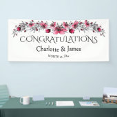 Waterverf Rode bloesems, huwelijk Spandoek (Beurs)