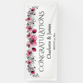 Waterverf Rode bloesems, huwelijk Spandoek (Verticaal)