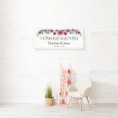 Waterverf Rode bloesems, huwelijk Spandoek (Insitu)