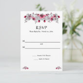 Waterverf Rode bloesems RSVP Kaartje (Staand voorkant)