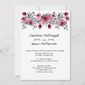 Waterverf Rode bloesems Weddenschap Kaart (Voorkant)