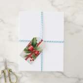 Waterverf rode boog en groen kerstcadeau Label Cadeaulabel (Met Touw)