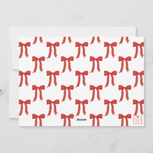 Waterverf Rode Boog Garland Foto Feestdagenkaart (Achterkant)