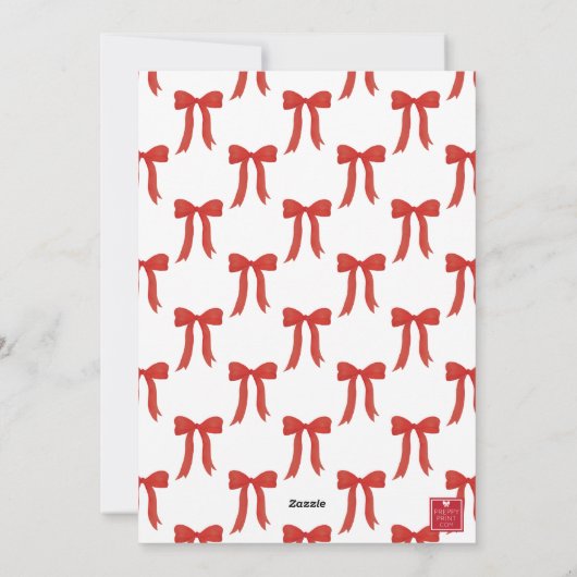 Waterverf Rode Boog Garland Foto Feestdagenkaart (Achterkant)