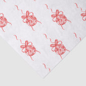 Waterverf Rode Chinoiserie Ornamenten Kerst Tissuepapier (Detail)