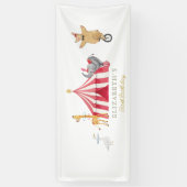 Waterverf Rode Circus Carnaval Baby Verjaardag Spandoek (Verticaal)