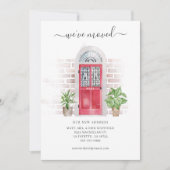 Waterverf rode deur die we hebben bewogen aankondiging (Voorkant)