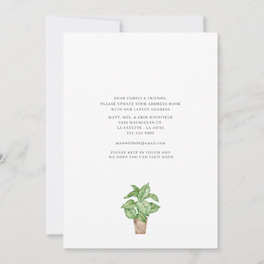 Waterverf rode deur die we hebben bewogen aankondiging (Achterkant)