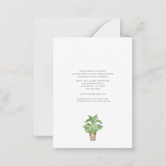 Waterverf rode deur die we hebben bewogen notitiekaartje (Achterkant)