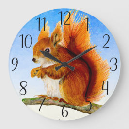 Waterverf rode eekhoorn Briefkaart schilderen Grote Klok