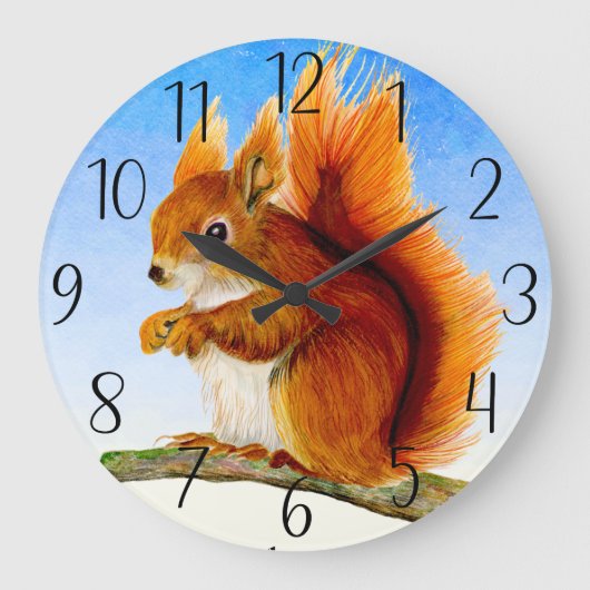 Waterverf rode eekhoorn Briefkaart schilderen Grote Klok (Voorkant)